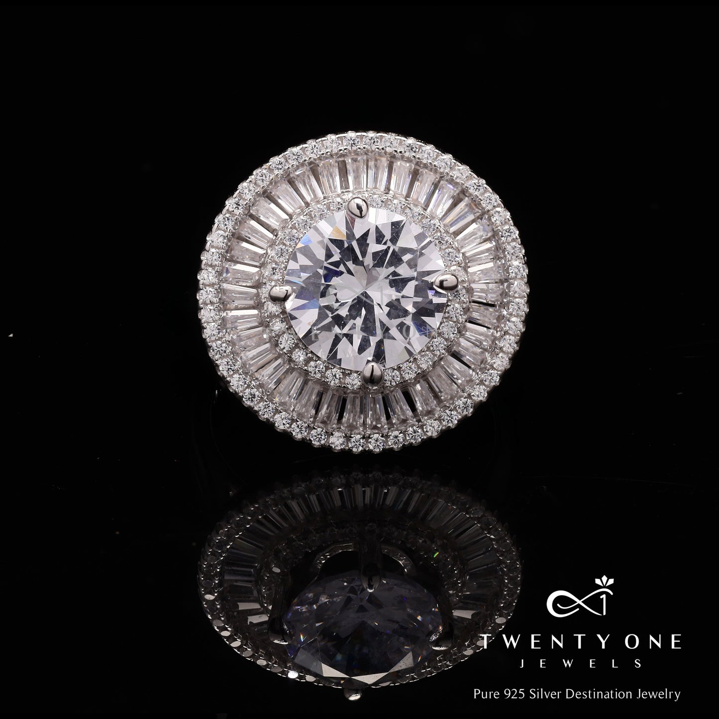 3 Carat Statement Yuzu Solitaire Ring on Pure 925 Silver