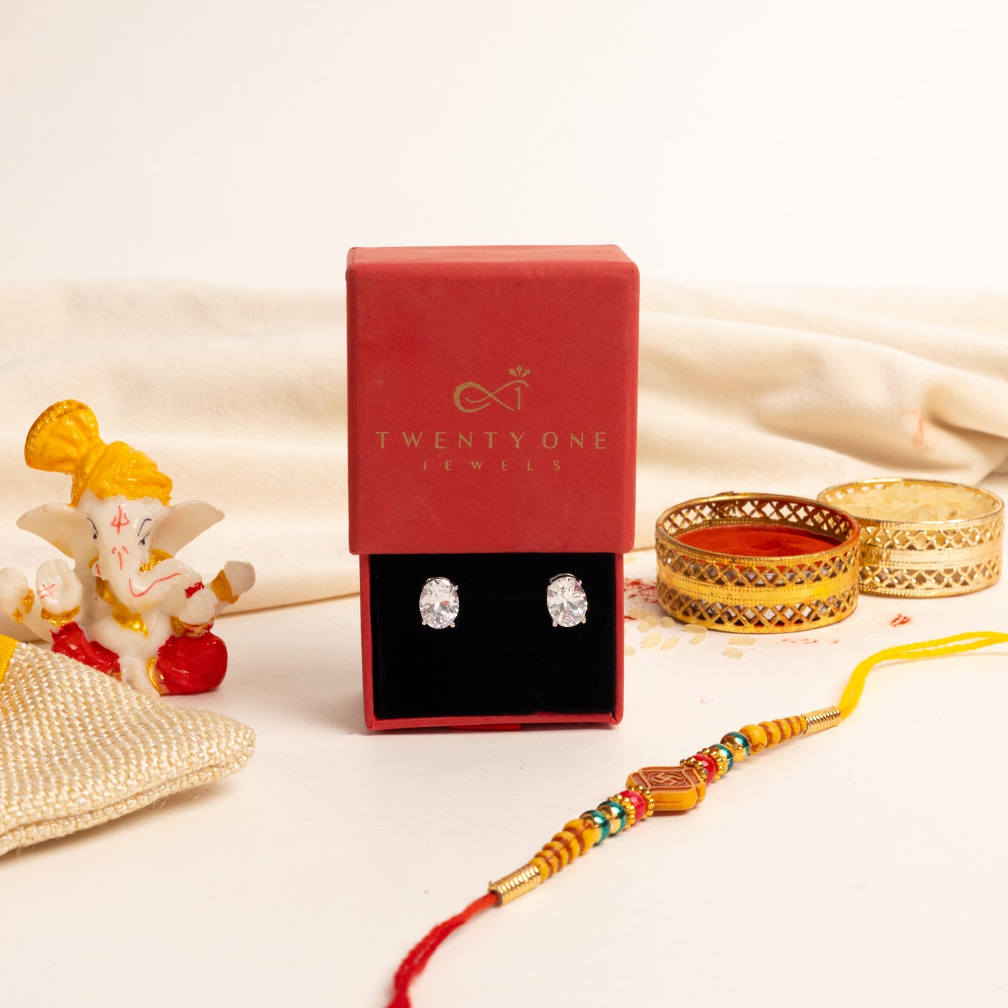 Light Range 2 Carat Oval Cut Solitaire Studs On Pure 925 Silver