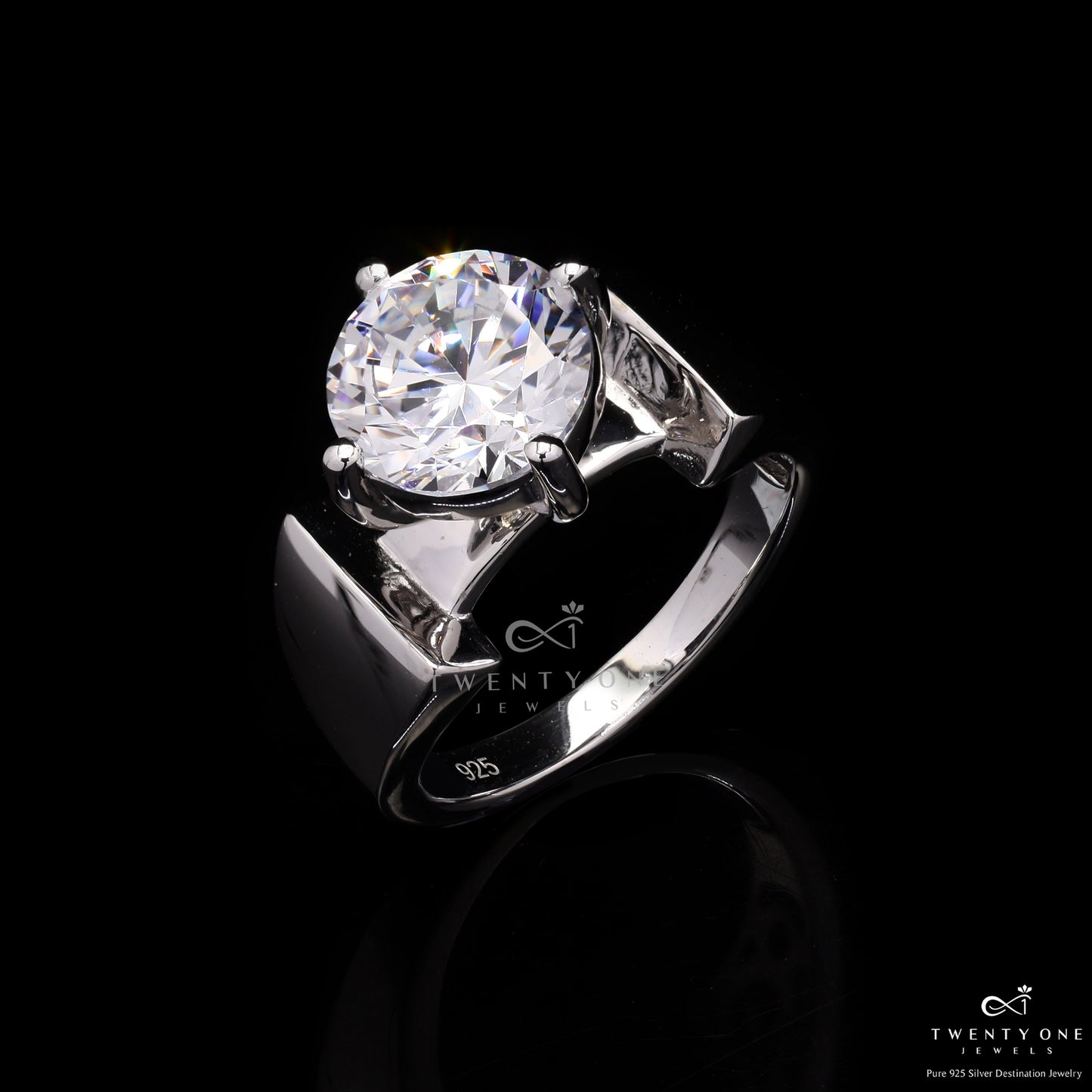 3 Carat Classic Round Cut Solitaire Zahara  Ring on Pure 925 Silver