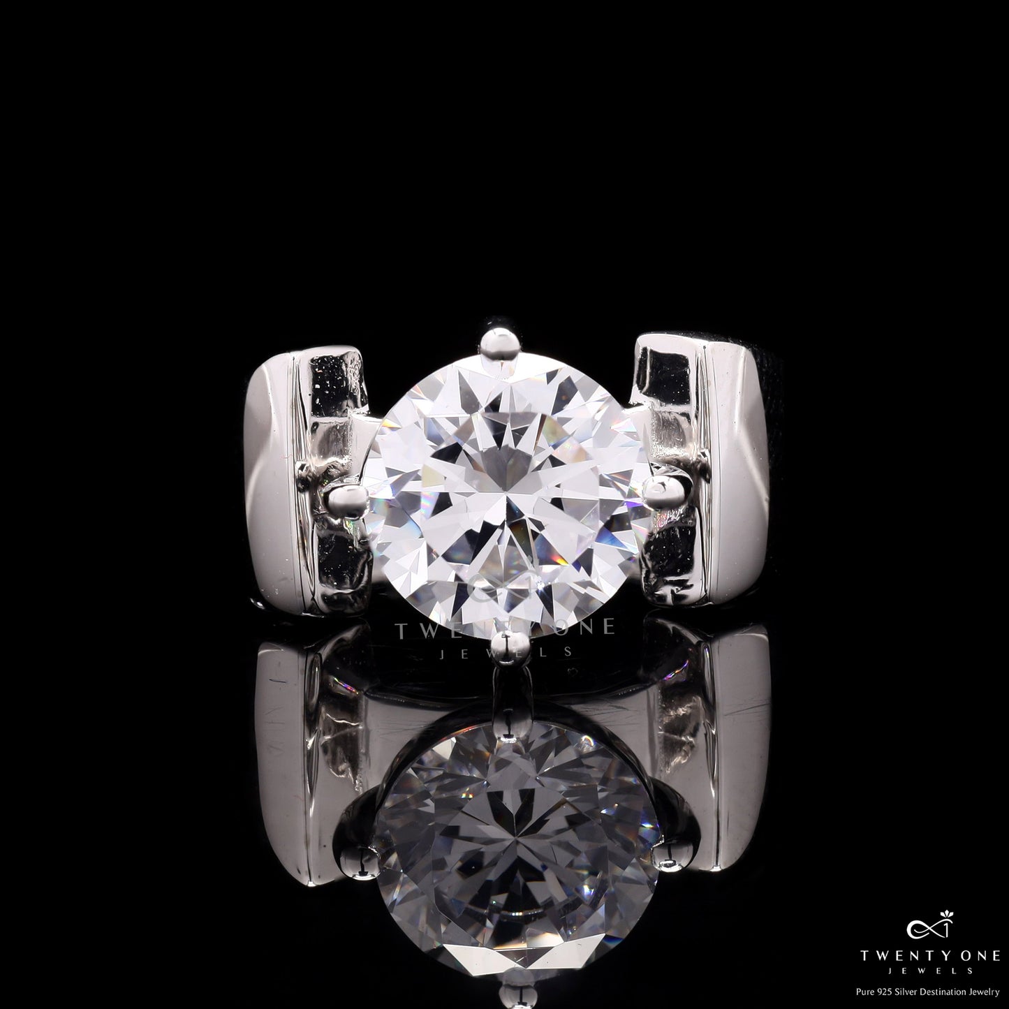 3 Carat Classic Round Cut Solitaire Zahara  Ring on Pure 925 Silver