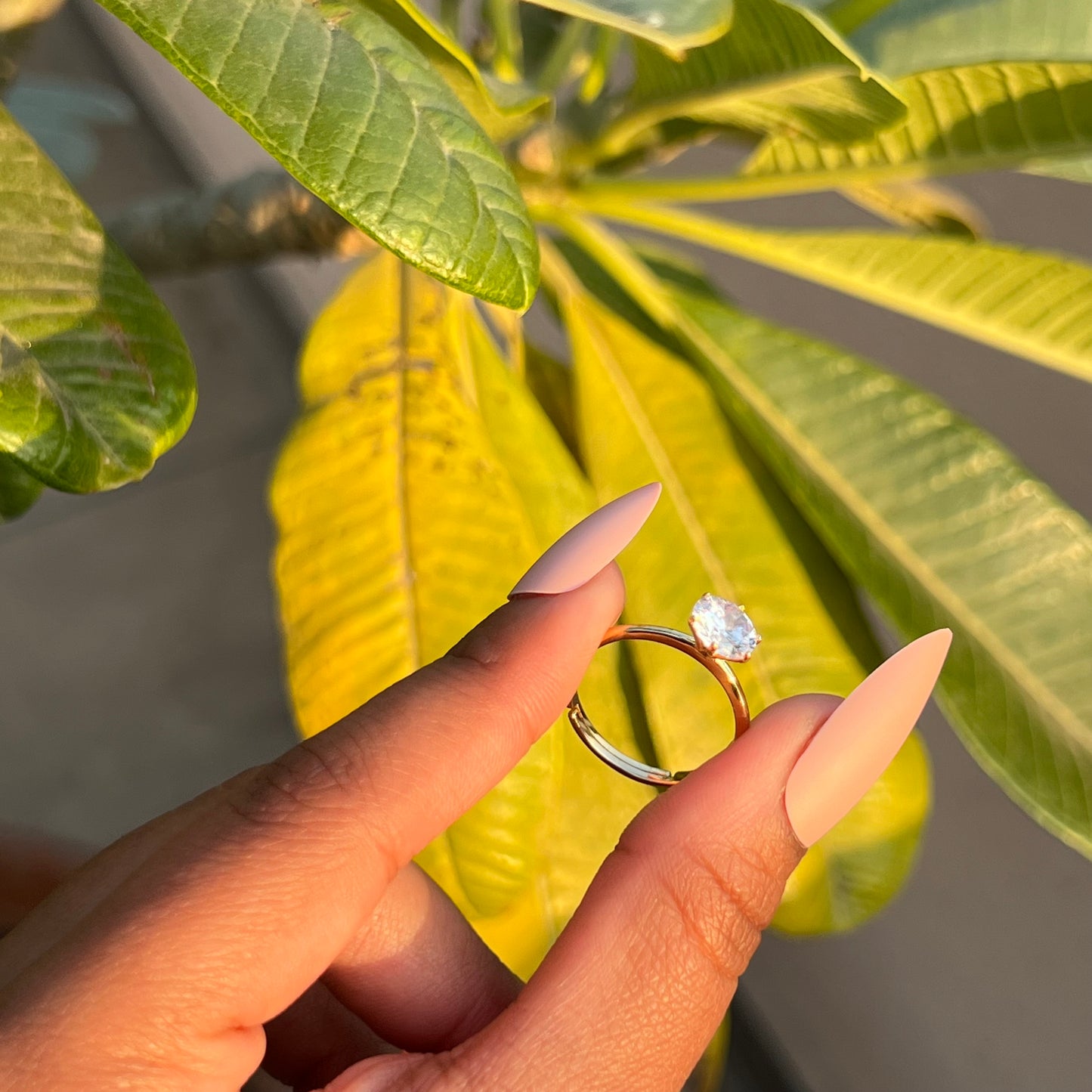 Adjustable Gold Finish 1.5 Carat Solitaire Diosa Ring on Pure 925 Silver