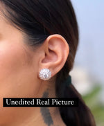 1 Carat Solitaire Centre Maharani Dome Studs on 925 Silver