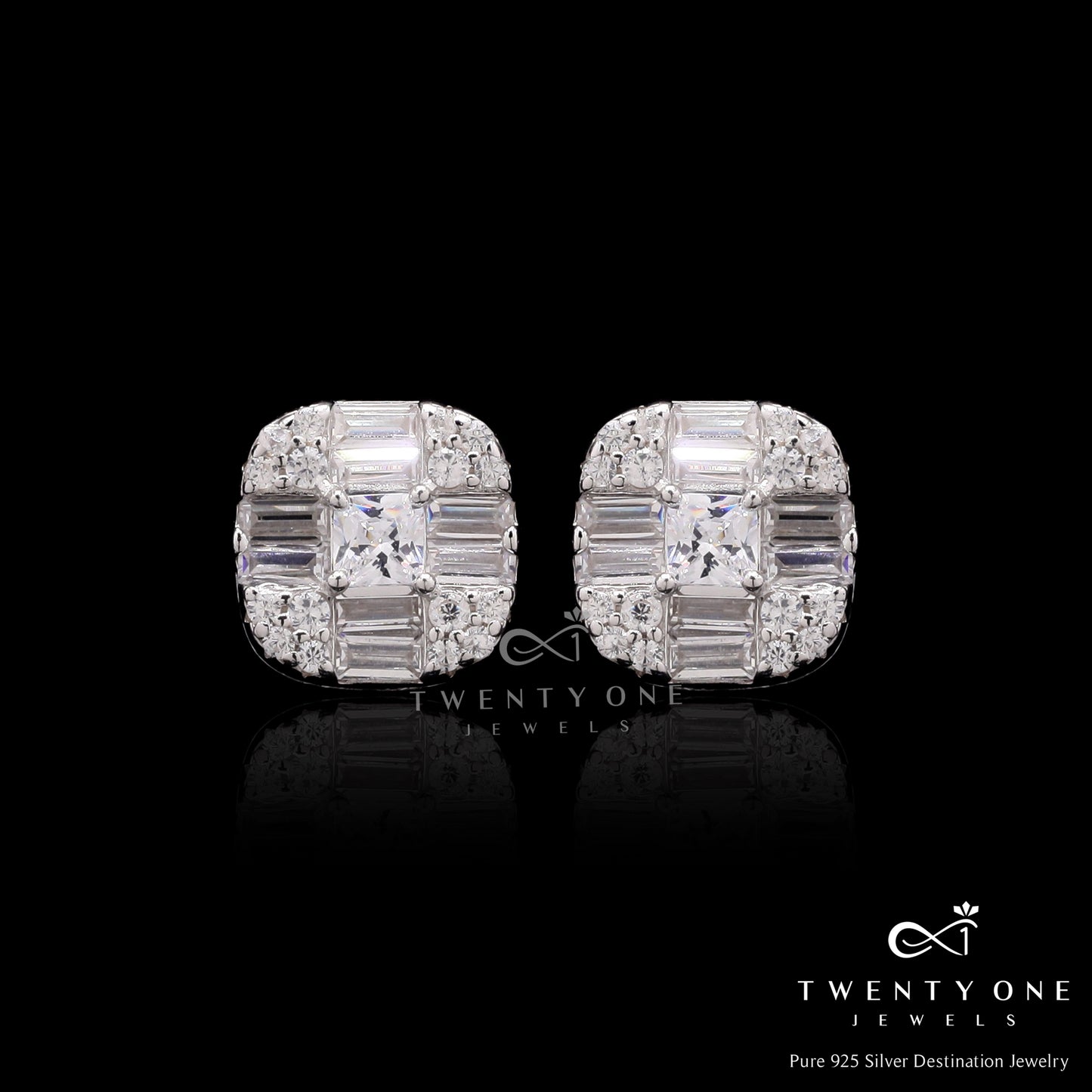 American Diamond Talia Stud on 925 silver