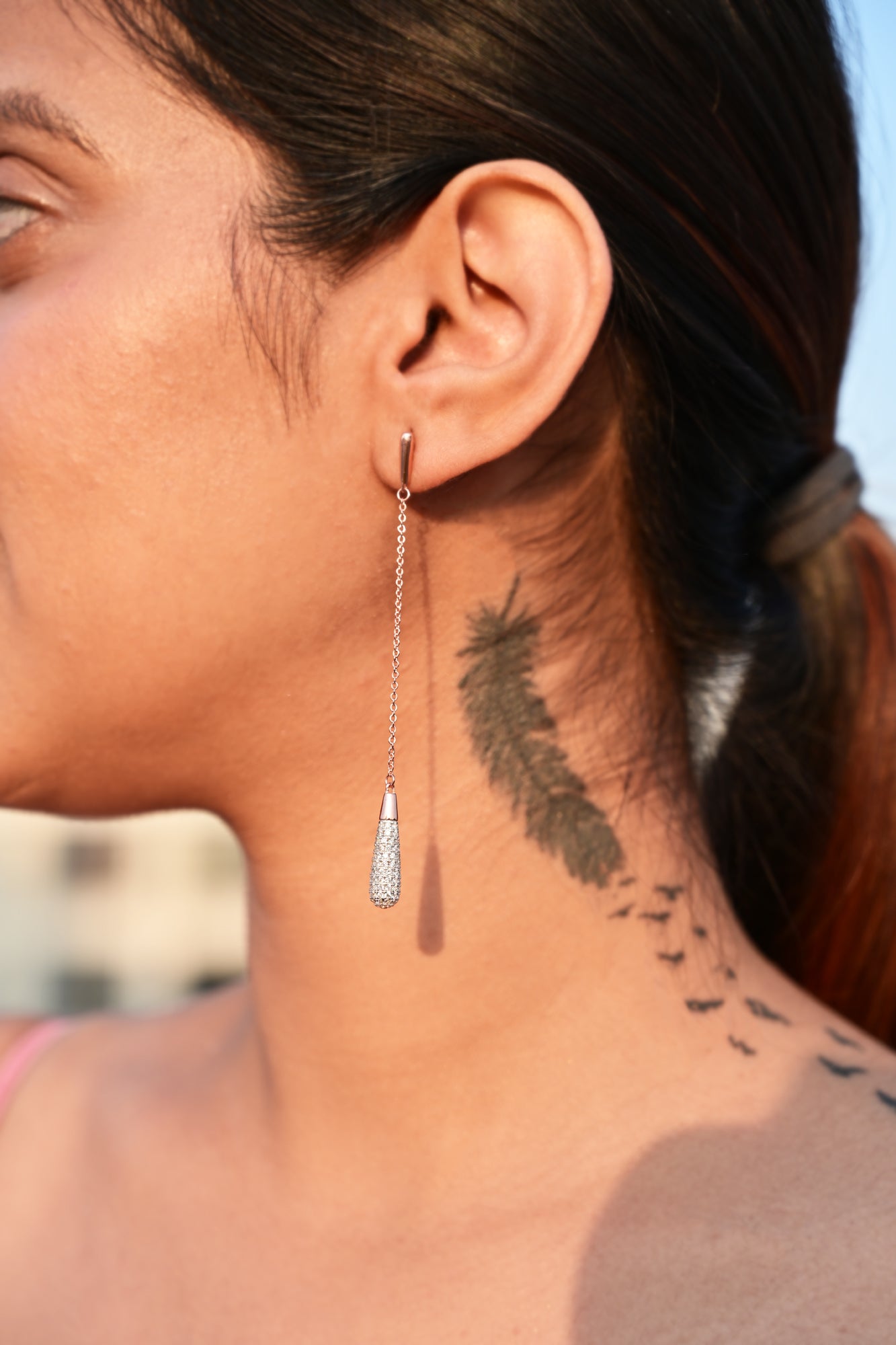 Rose Gold and Diamond Melissa Danglers on Pure 925 Silver