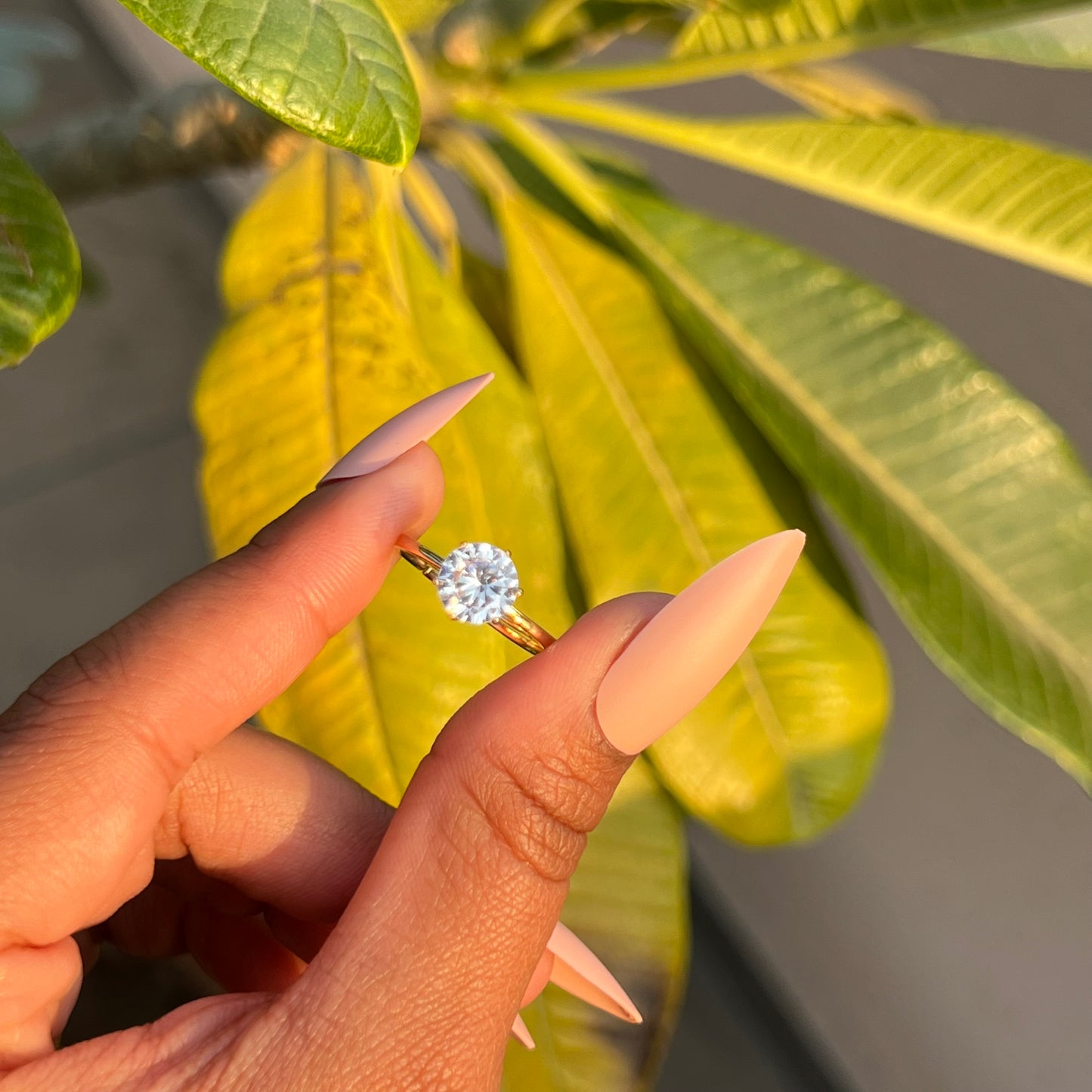 Adjustable Gold Finish 1.5 Carat Solitaire Diosa Ring on Pure 925 Silver