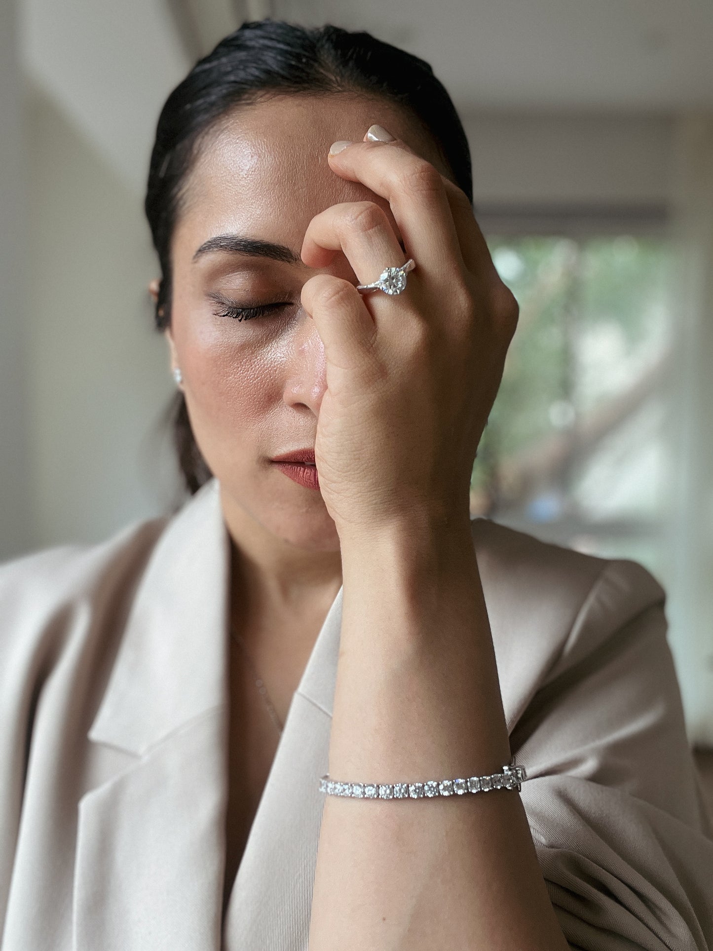 The 2 Carat Royal Clara Solitaire Ring on 925 Silver