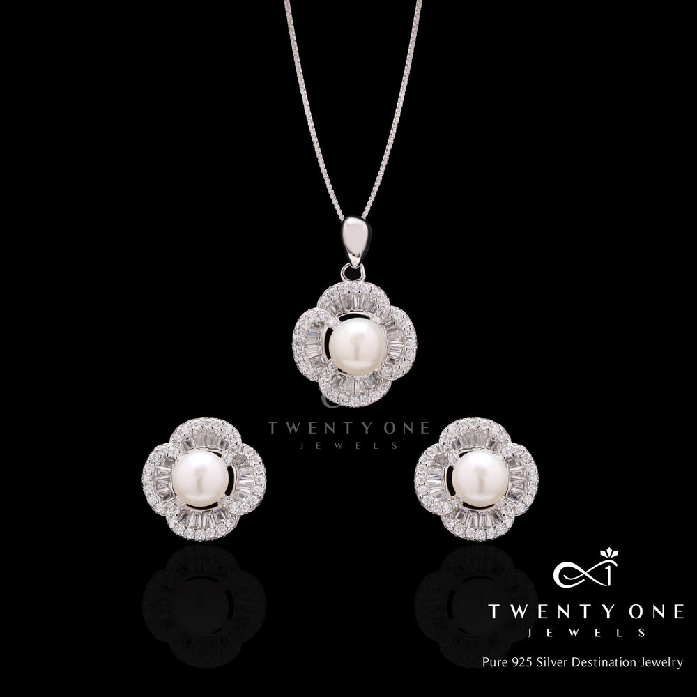 Roma Fresh Water Pearl Pendant Set on 925 Silver