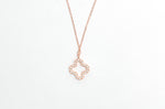 Rose Gold Clover Leaf Pendent With Chain