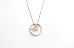 Rose Gold TOBY Butterfly in a Ring Pendant with Chain