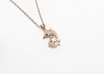  Rose Gold Double Dolphin Kids Pendant with Chain
