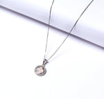 Kids Clover in a Ring Pure 925 Silver Pendant with Chain