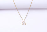  Gold Finish Solitaire Kitty Pendant with Chain