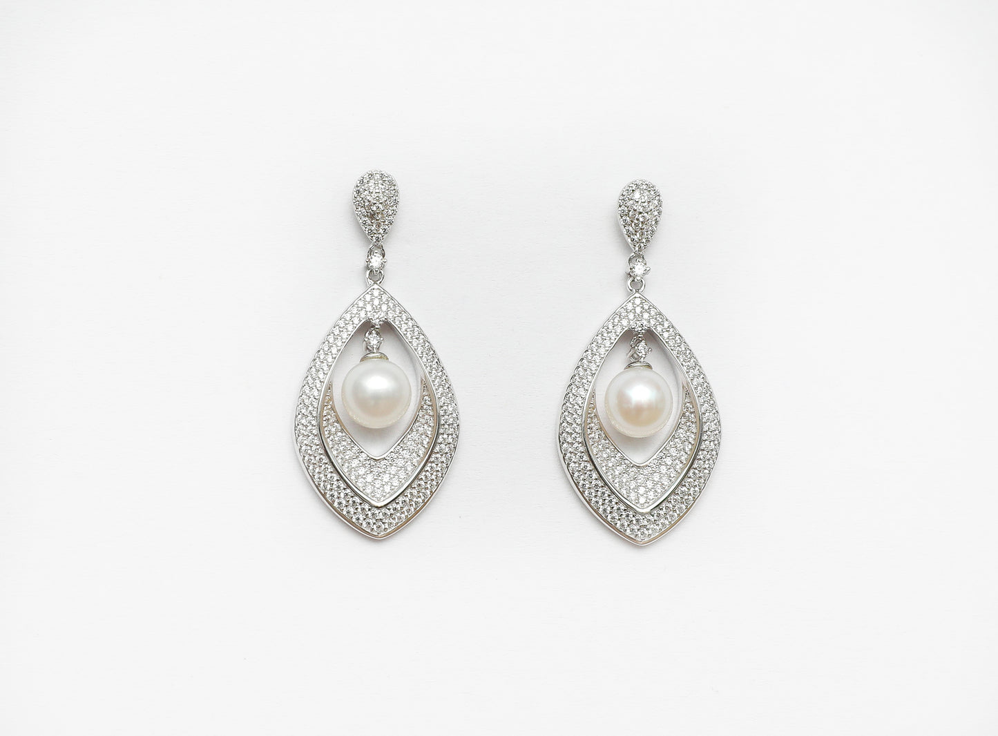 Pearl Drop Marky Earrings on Pure 925 Silver