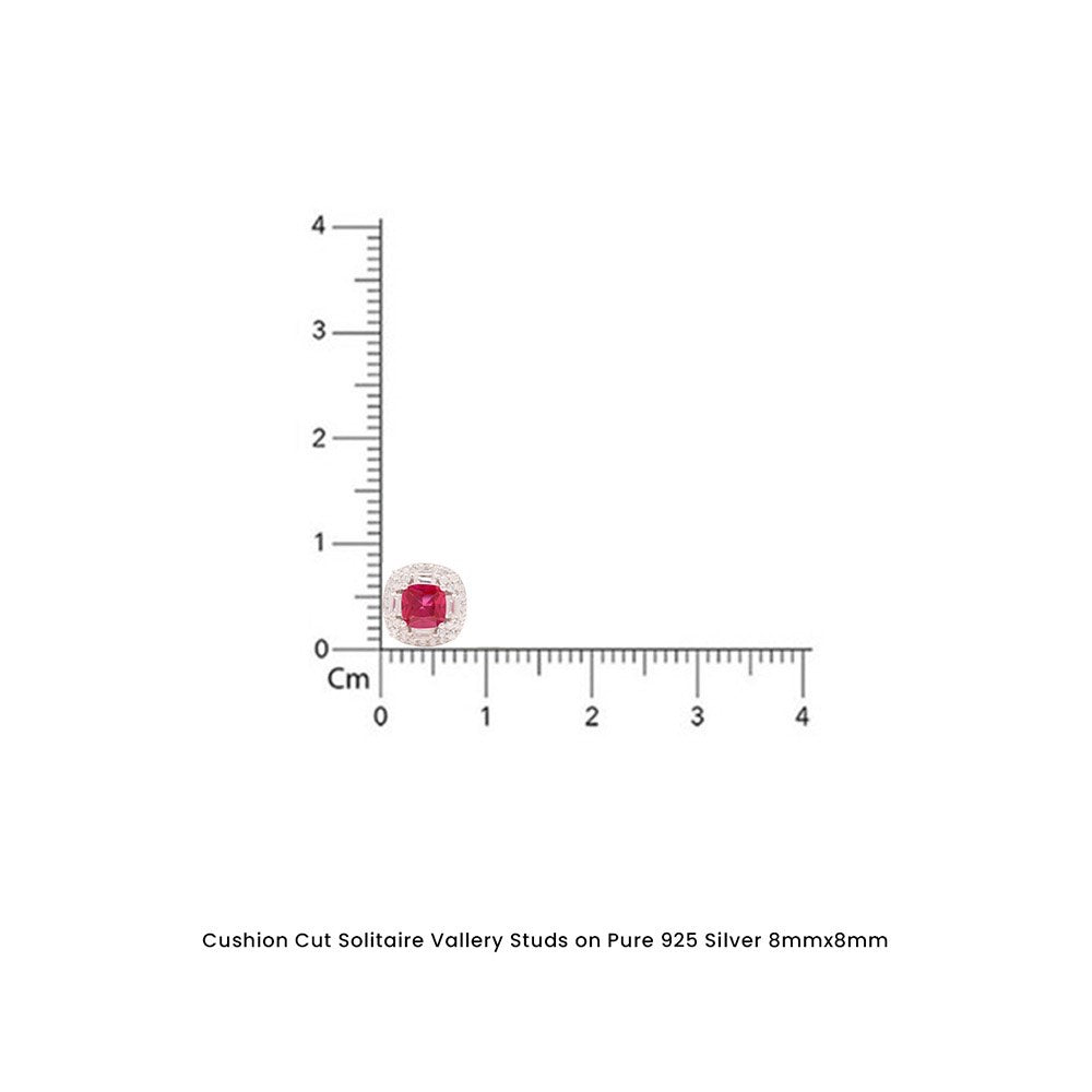 Cushion Cut Yellow Diamond Vallery Studs on Pure 925 Silver