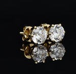 The 18k Gold Finish Classic Solitaire Studs with Premium Screw Backs