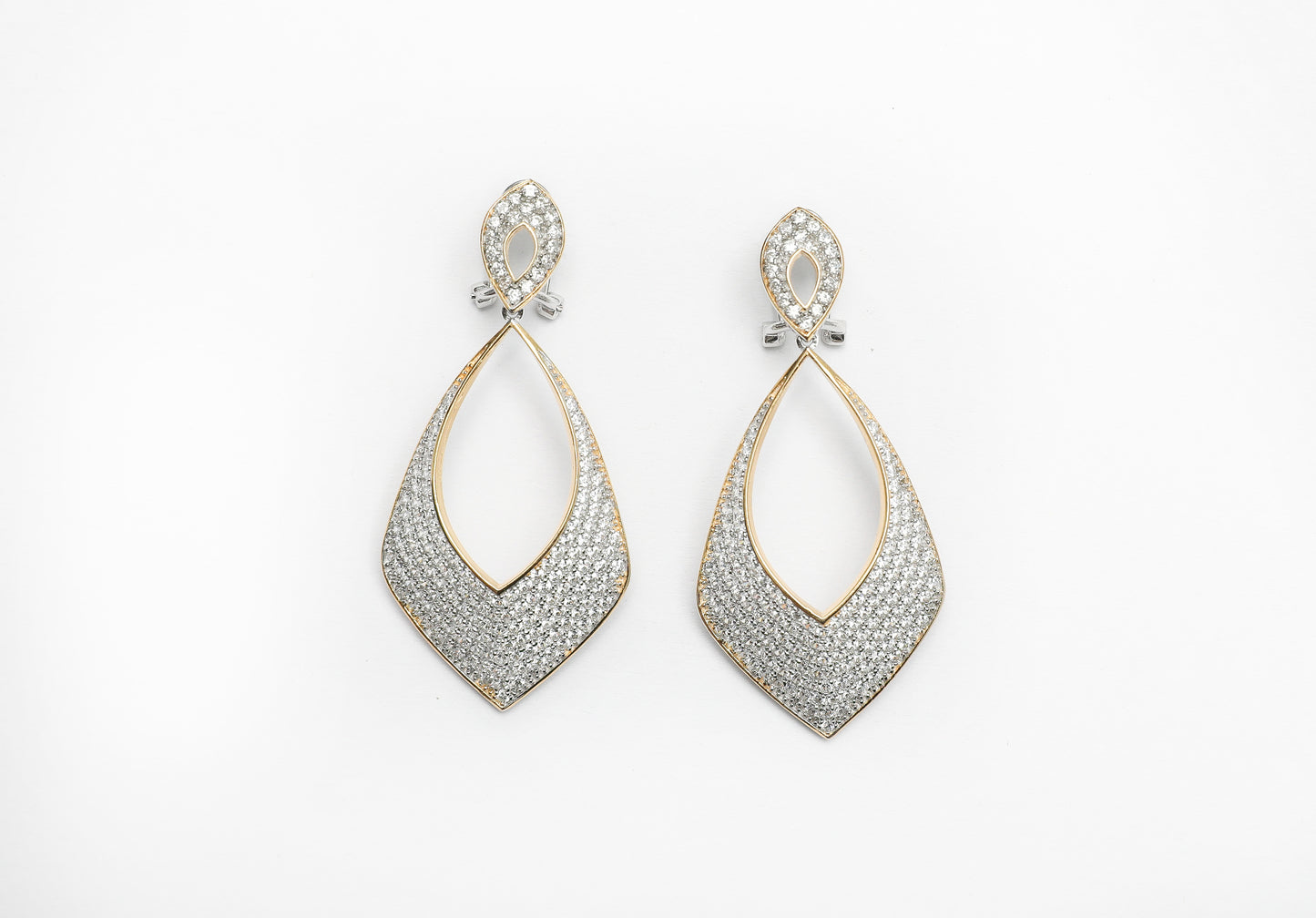 Gold Border Long Earring