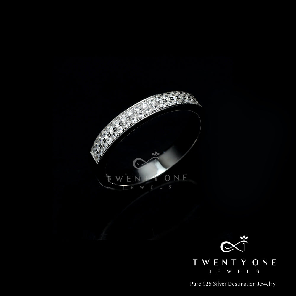 Ameyra Diamond Band Ring on Pure 925 Silver