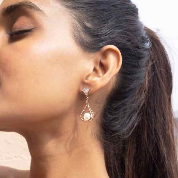 Rose Gold Finish Danglers