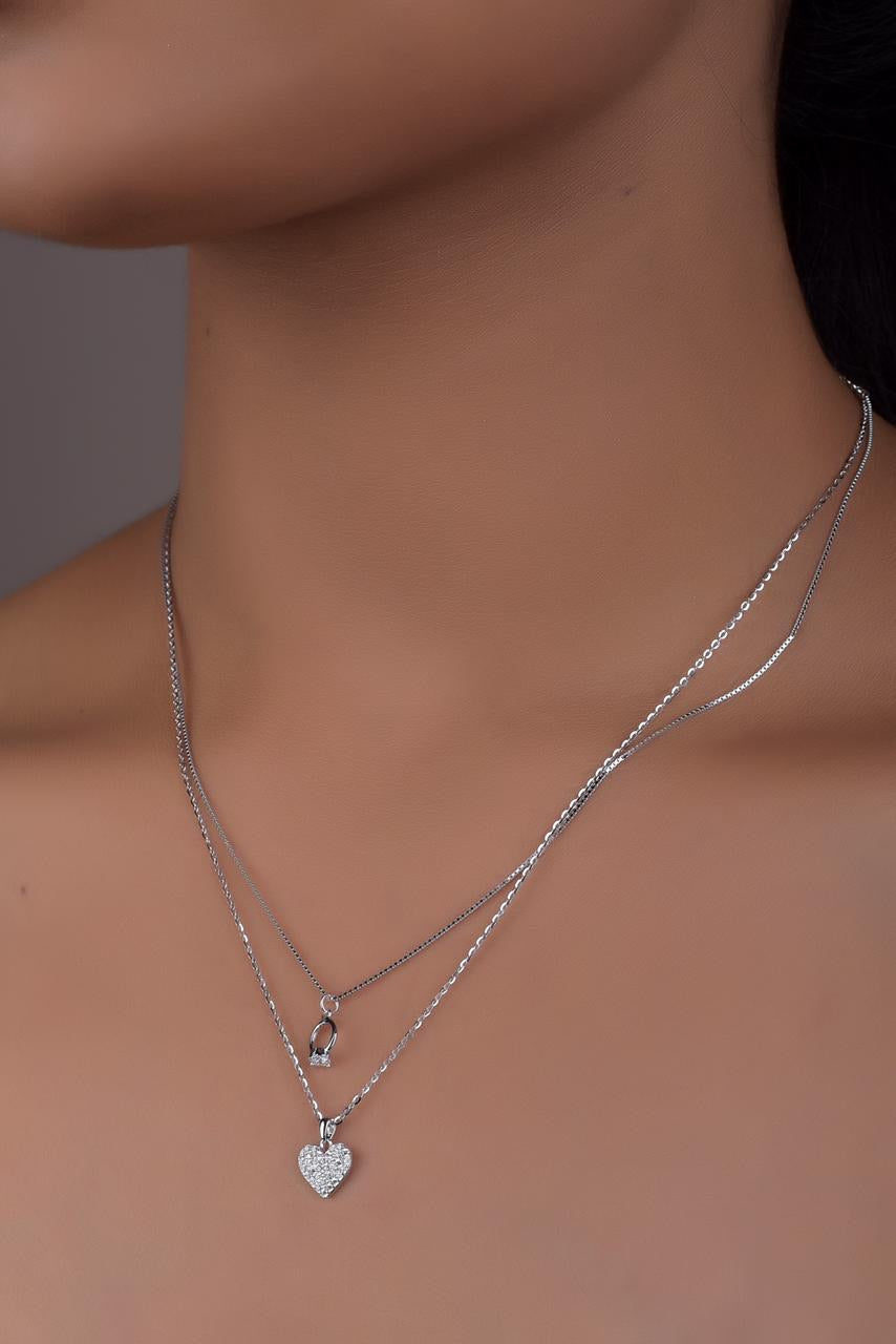 The Heart and Ring Proposal Necklace On Pure 925 Silver