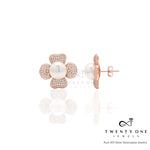 Fresh Water Pearl Rose Gold Elisa Studs on Pure 925 Silver