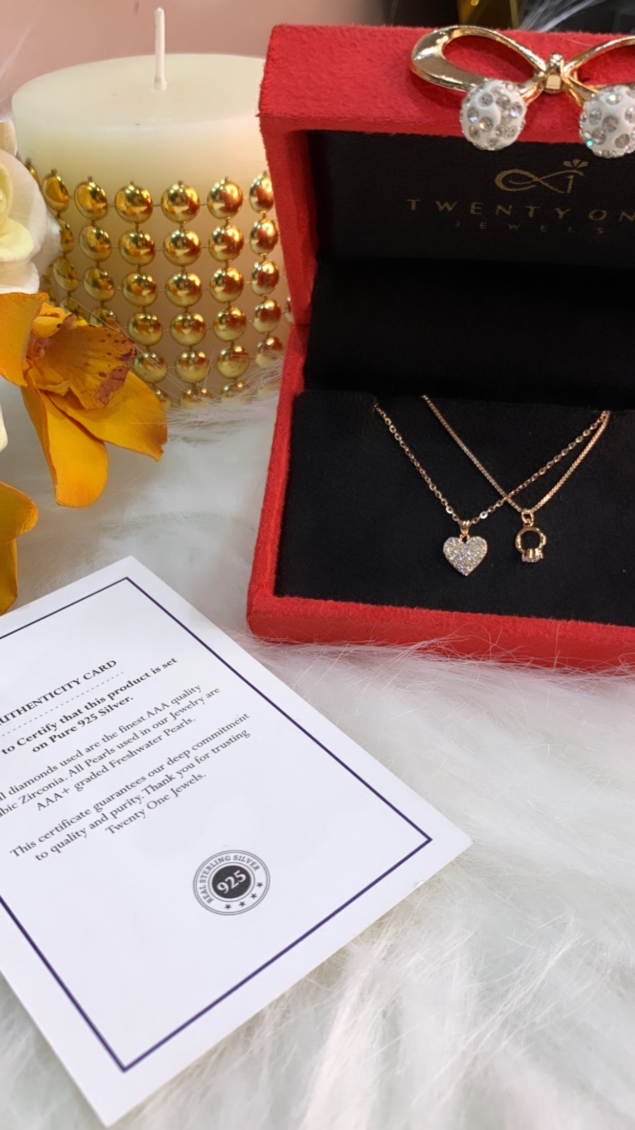 The Heart and Ring Proposal Necklace On Pure 925 Silver