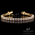 25 Pointer 18k Gold Finish Premium Tennis Bracelet on 925 Silver