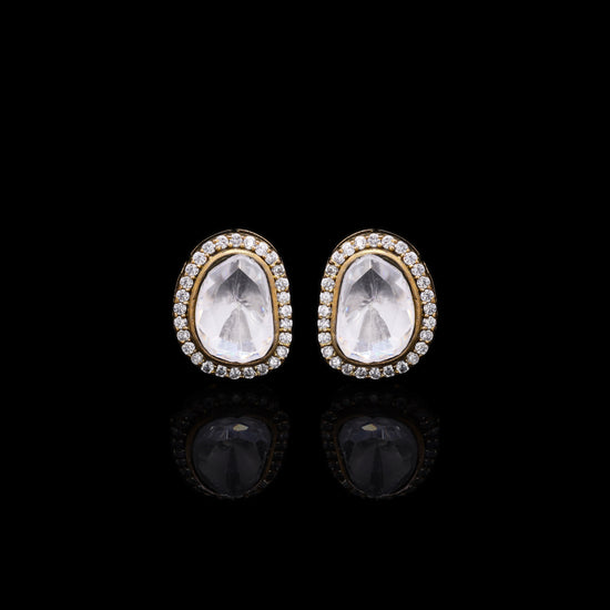 High Finish Oval Polki Diamond Mens Cuff Link Pair