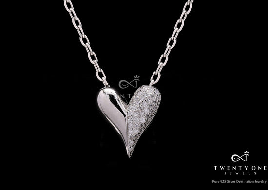 Valentines Exclusive Opera Heart Pendant with Chain on Pure 925 Silver