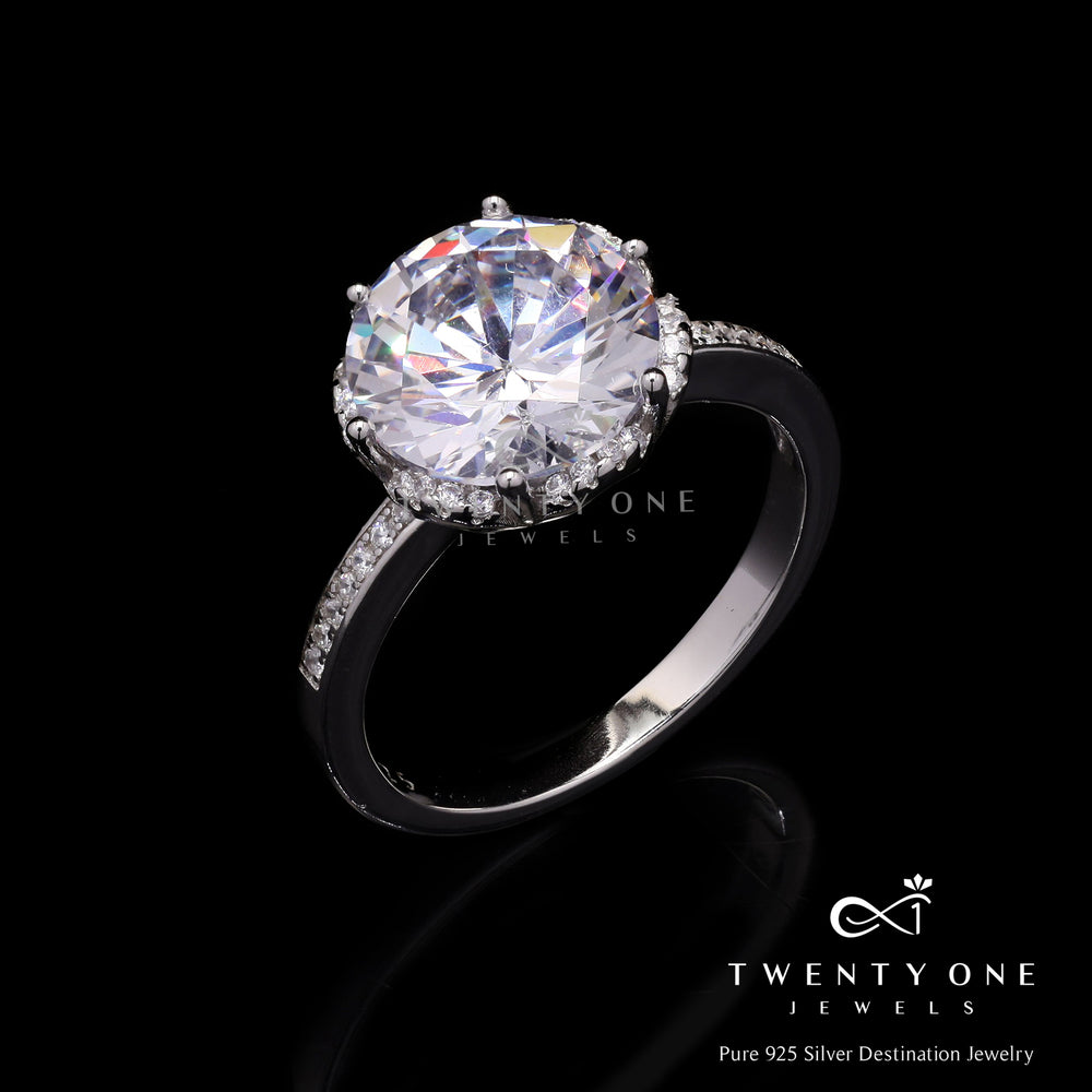 2.5 Carat Chunky Princess Reza Solitaire Ring on Pure 925 Silver
