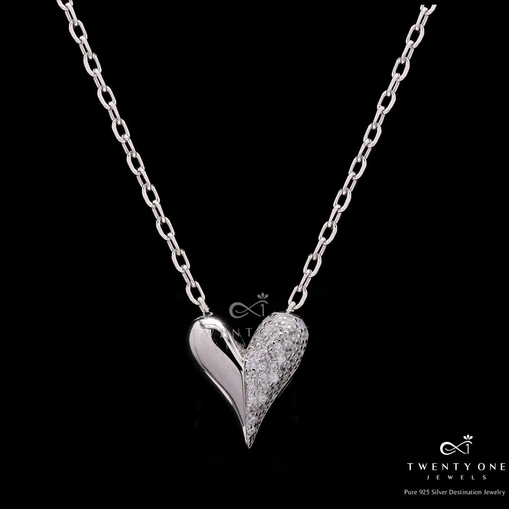 Valentines Exclusive Opera Heart Pendant with Chain on Pure 925 Silver