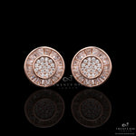 Rose Gold Yara Studs With Diamond Baguette On 925 Silver