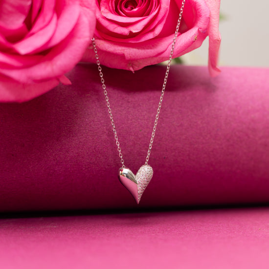 Valentines Exclusive Opera Heart Pendant with Chain on Pure 925 Silver