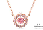 Valentines Exclusive Pink Solitaire Dancing Diamond Pendant with Chain On Pure 925 Silver