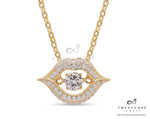 Valentines Exclusive Solitaire Danny Gold Finish Pendant with Chain on Pure 925 Silver