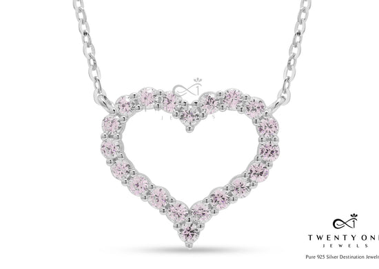 Diamond Studded White Gold Finish Alyssa Pendant on Pure 925 Silver