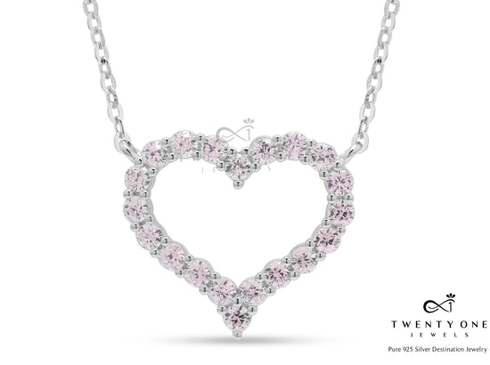 Diamond Studded White Gold Finish Alyssa Pendant on Pure 925 Silver