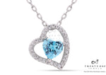 Blue Heart Oceanica Pendant With Chain On Pure 925 Silver