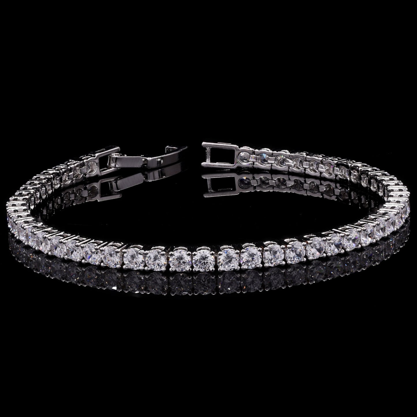 TOJ Everyday - 12 Pointer American Diamond Solitaire Classic Anti Tarnish Tennis Bracelet