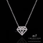 Valentines Exclusive Diamond Studded Super Man Pendant with Chain on Pure 925 Silver