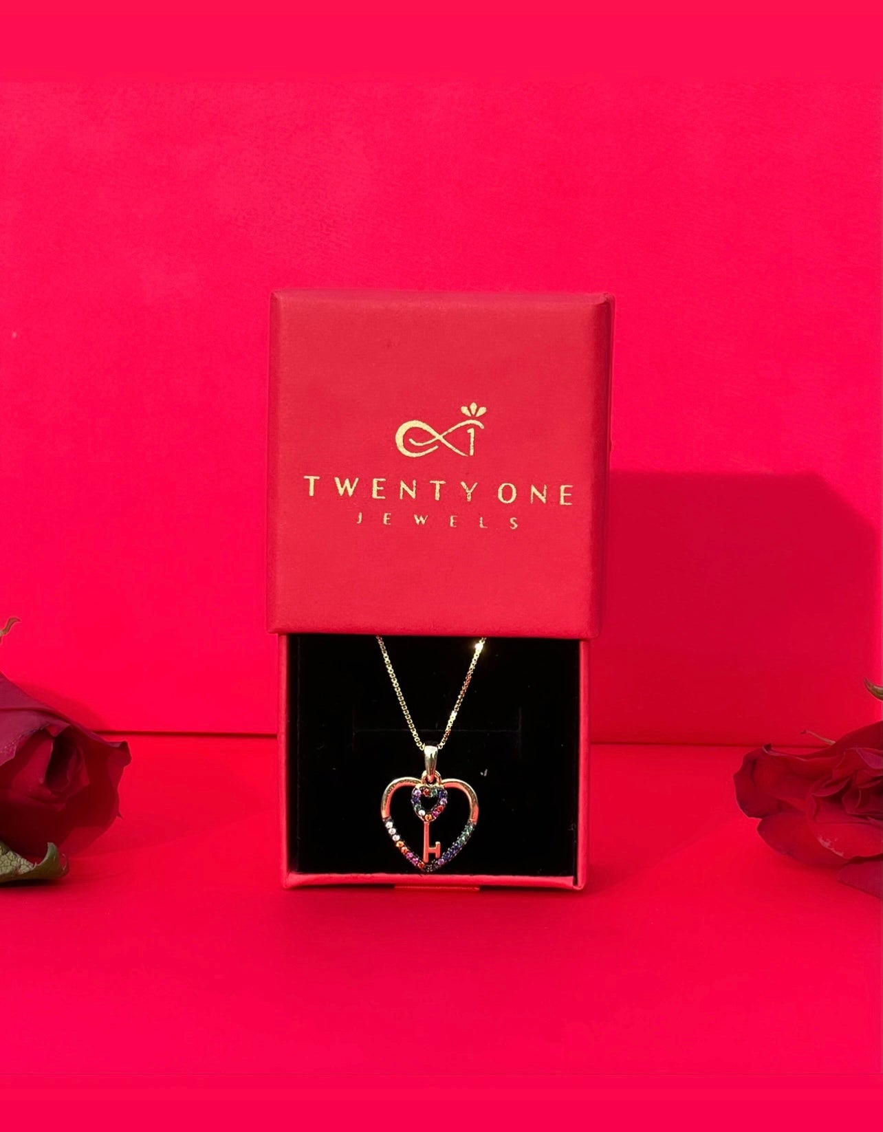 Valentines Exclusive Heart and Key Multi Diamond Gold Finish Pendant on Pure 925 Silver