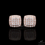 Rose gold Elitsa Diamond Studs With Screw Backs on 925 Silver.
