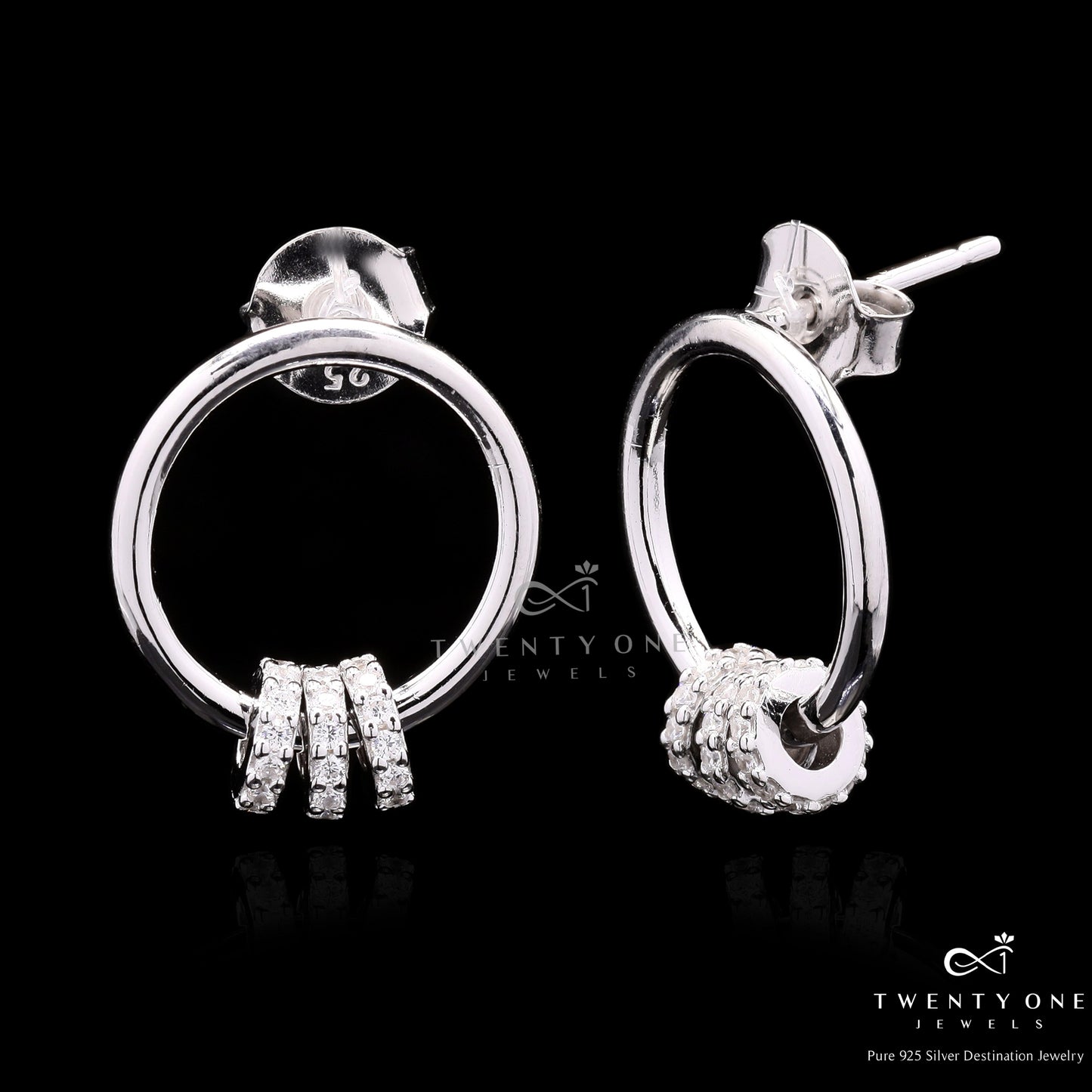 Luxury Brand Inspired Premium Light Weight Huggie Sylvia Hoops
