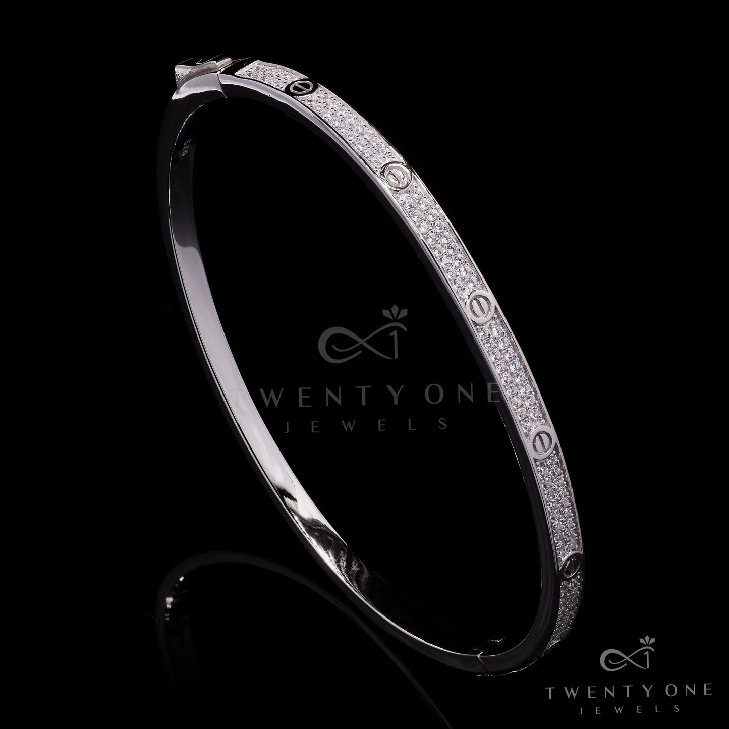 Luxury Brand Inspired Pure 925 Silver Openable Aura Kada Bracelet