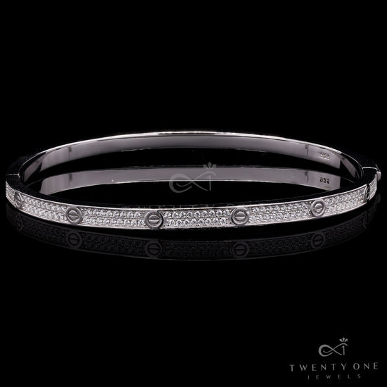 Luxury Brand Inspired Pure 925 Silver Openable Aura Kada Bracelet