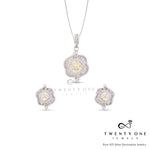 Pure 925 Silver Yellow Diamond Chelsea Pendant Set