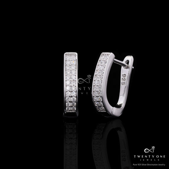 Premium Classic Nona Huggie Hoop Earrings on Pure 925 Silver