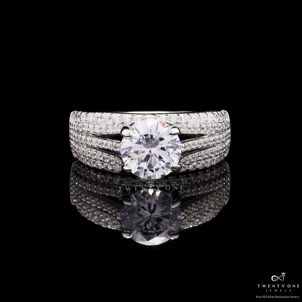 The 2 Carat Royal Skyza Solitaire Ring on 925 Silver