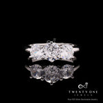 3 Solitaire Diana Ring on Pure 925 Silver