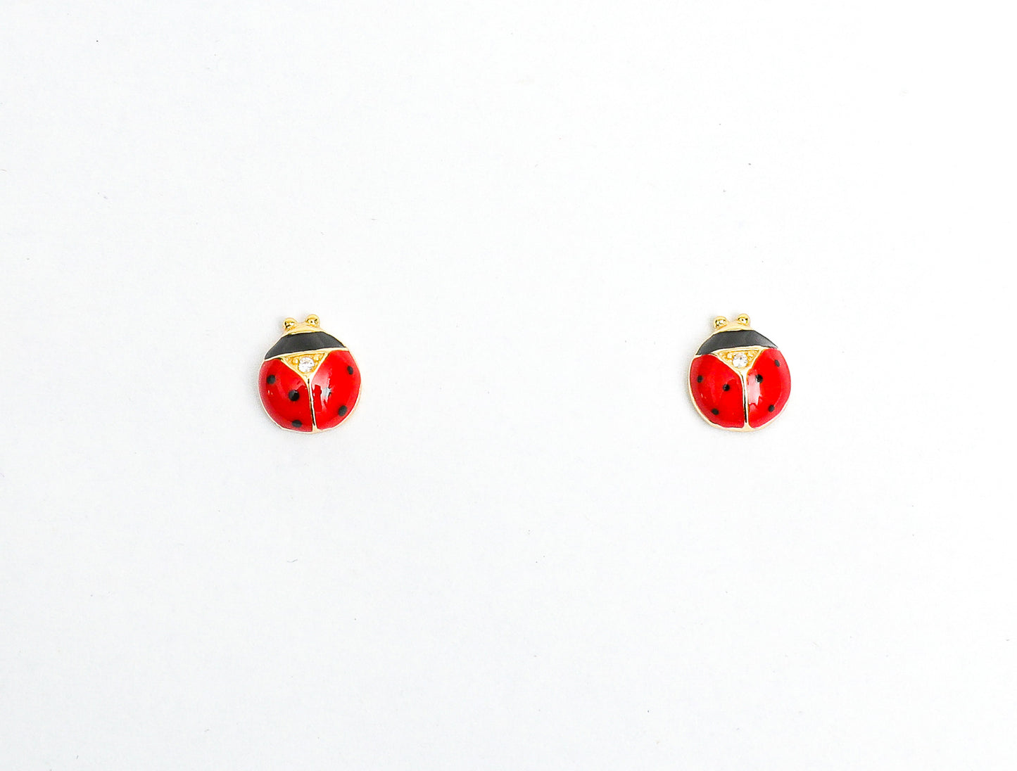 Pure 925 Silver Red lady Bug Kids Studs