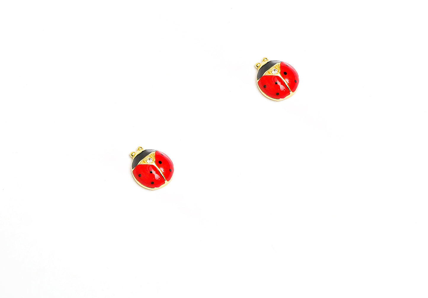 Pure 925 Silver Red lady Bug Kids Studs